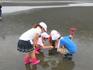 生きものを観察し、直接触ることで、環境について考えます