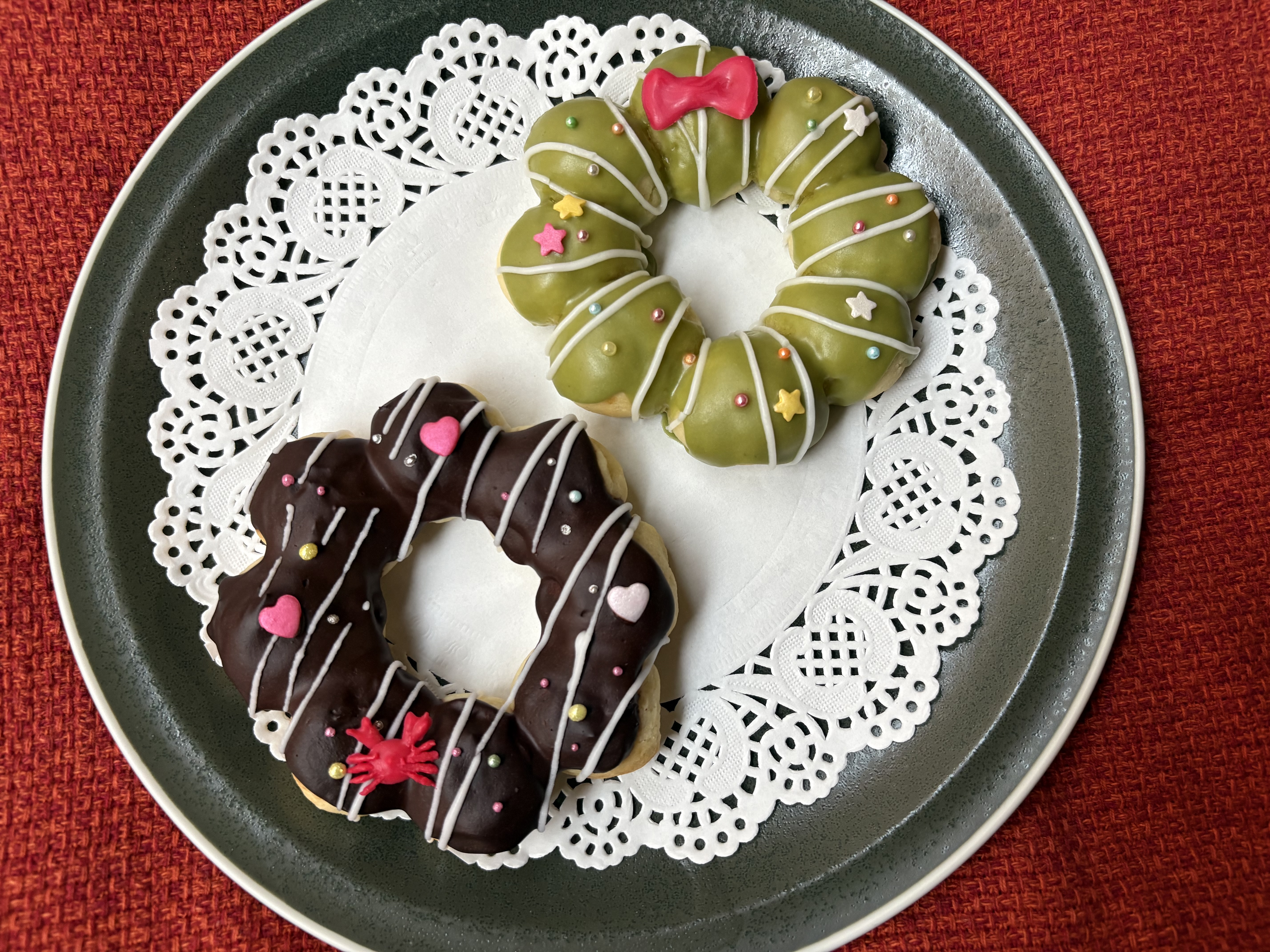 おかしなお菓子作り クリスマス「リースみたいなドーナツ」