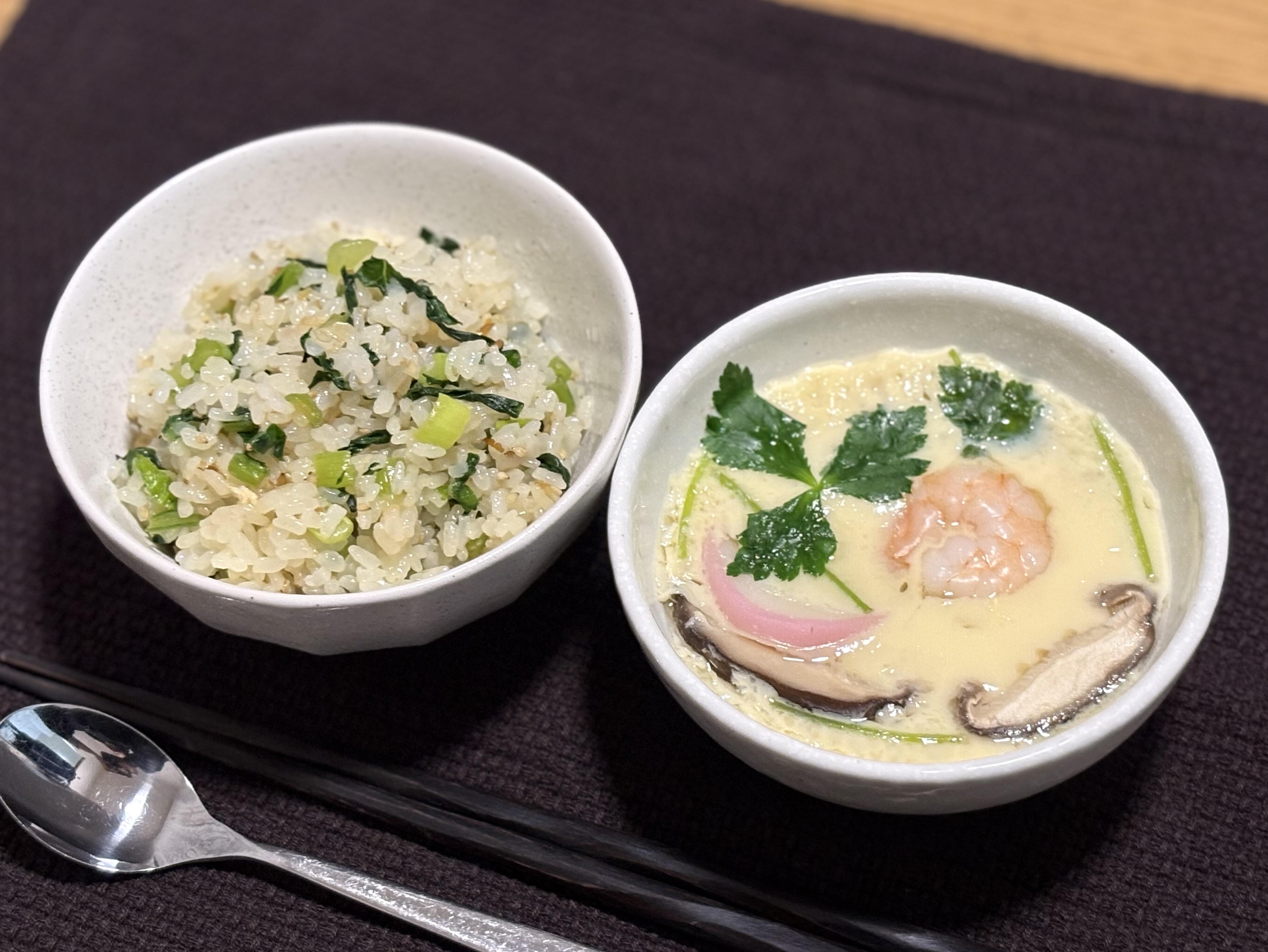 ふなばしを食べつくそう「簡単！ 茶碗蒸しと小松菜ご飯」